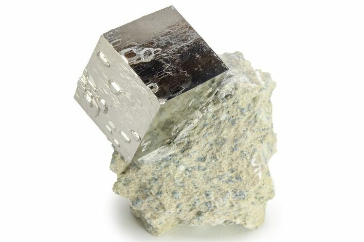 Natural Pyrite Cube In Rock - Navajun, Spain #227644